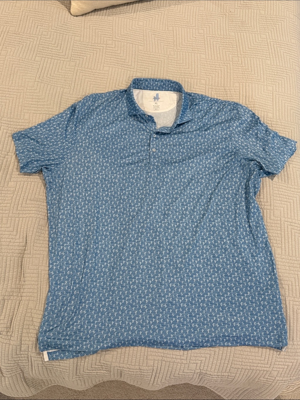 johnnie-O Blue Microprint Polo